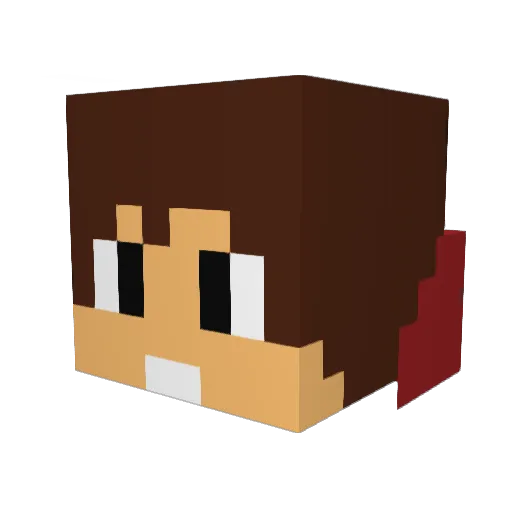 yu_renge Minecraft avatar head, 3D render
