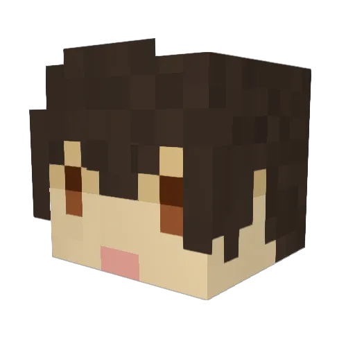 yu_sou Minecraft avatar head, 3D render