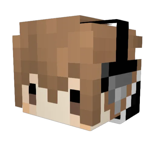 yu_tian Minecraft avatar head, 3D render