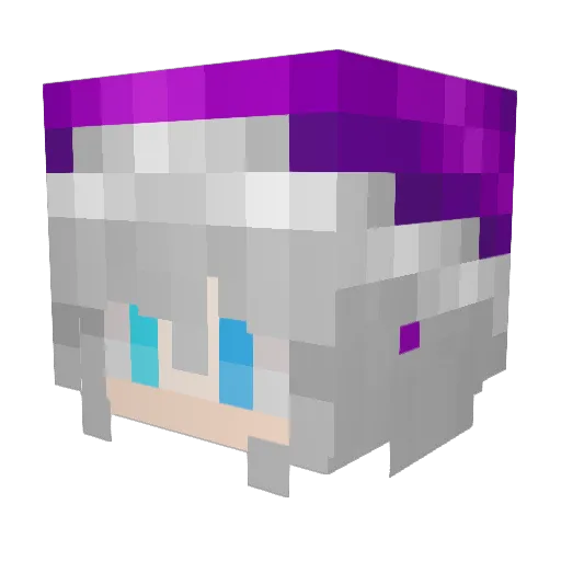 yu_ukey Minecraft avatar head, 3D render