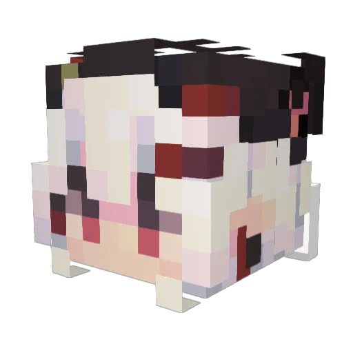 yu_yufeng Minecraft avatar head, 3D render
