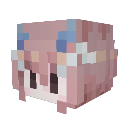 yu_yuqing Minecraft avatar head, 3D render