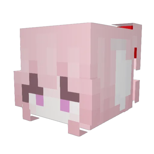 yu_zuki_ Minecraft avatar head, 3D render