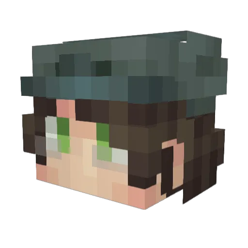 yuandao Minecraft avatar head, 3D render
