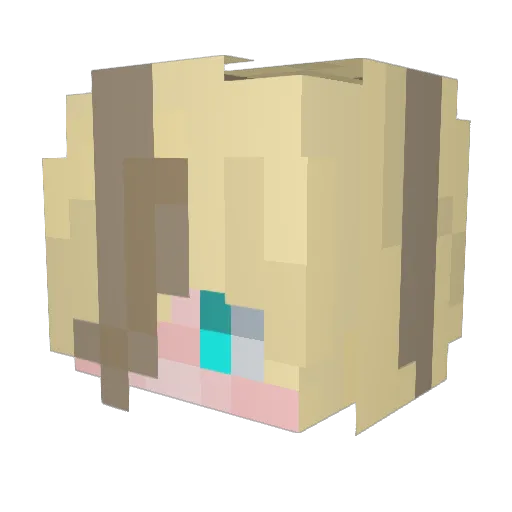 yuanzui Minecraft avatar head, 3D render