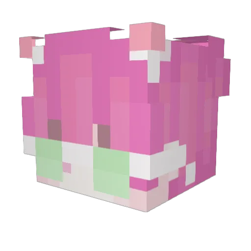 yuarei Minecraft avatar head, 3D render