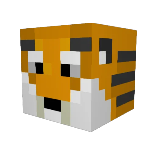 yuasiort Minecraft avatar head, 3D render