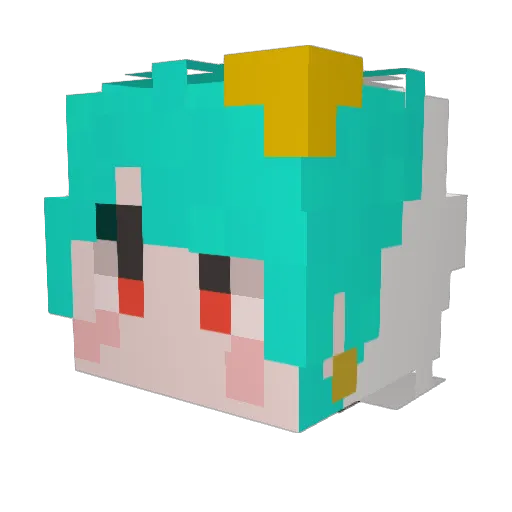 yubinkim Minecraft avatar head, 3D render
