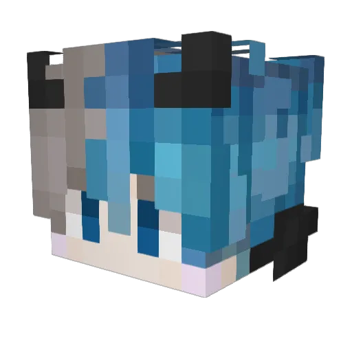 yuchea Minecraft avatar head, 3D render