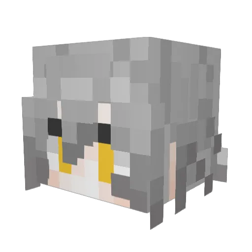 yudita Minecraft avatar head, 3D render