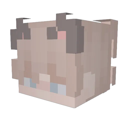 yuebee Minecraft avatar head, 3D render