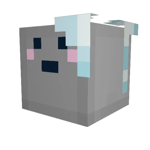 yueha Minecraft avatar head, 3D render