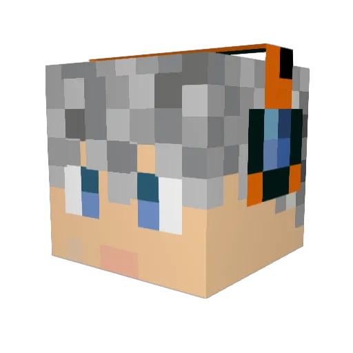 yuehai7 Minecraft avatar head, 3D render