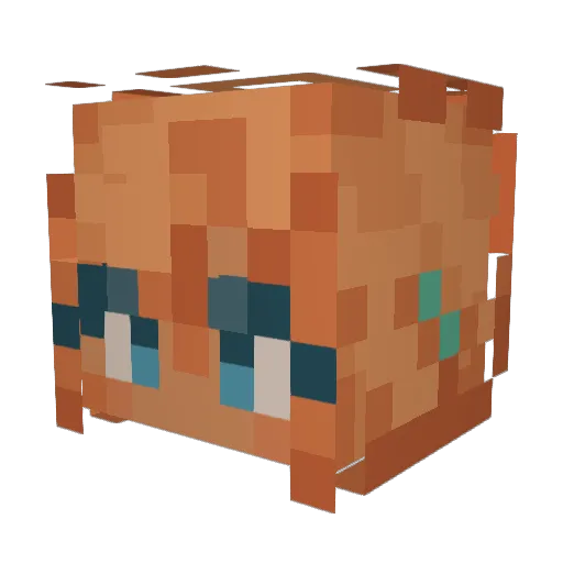 yuelous Minecraft avatar head, 3D render