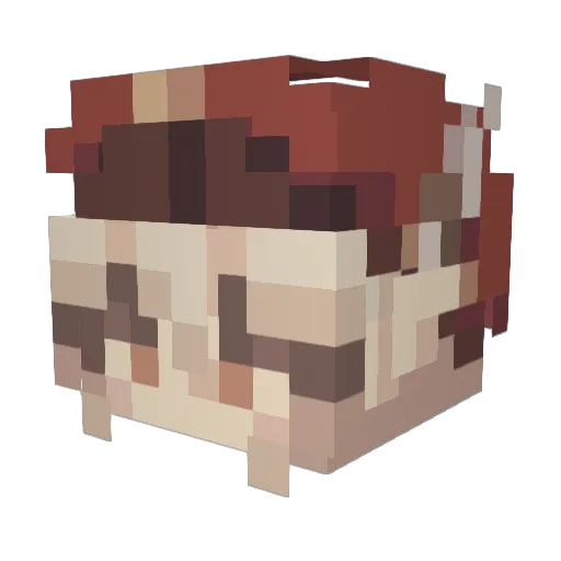 yuetti Minecraft avatar head, 3D render