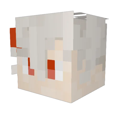 yueyester Minecraft avatar head, 3D render