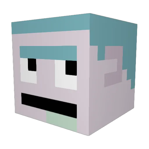 yufail Minecraft avatar head, 3D render