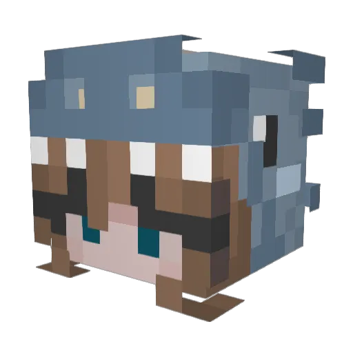 yufank Minecraft avatar head, 3D render