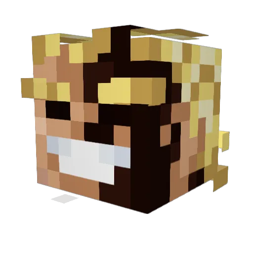 yugooU Minecraft avatar head, 3D render
