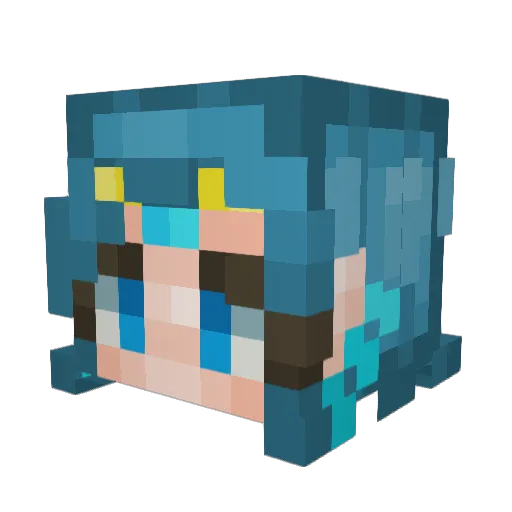 yuhas Minecraft avatar head, 3D render