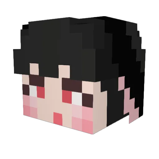 yuheun Minecraft avatar head, 3D render