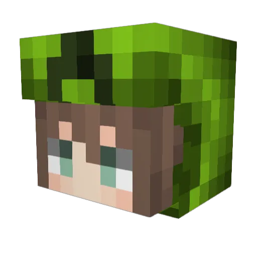 yui_cat Minecraft avatar head, 3D render