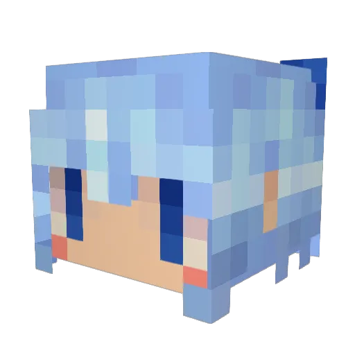 yuiaka Minecraft avatar head, 3D render