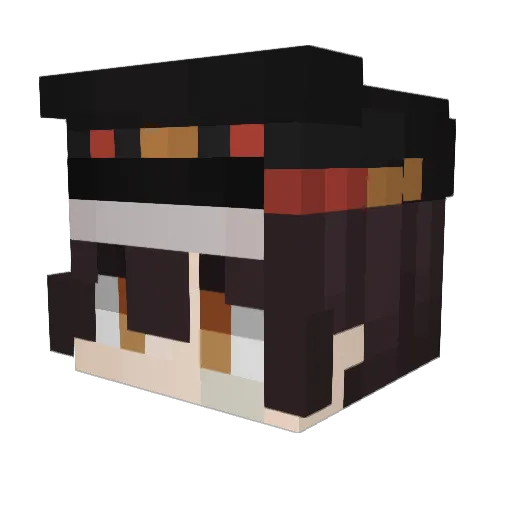 yuinano Minecraft avatar head, 3D render
