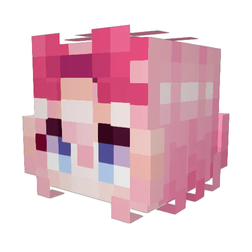 yuineko_YouTube Minecraft avatar head, 3D render