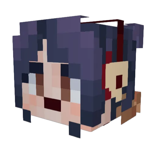 yuipng Minecraft avatar head, 3D render