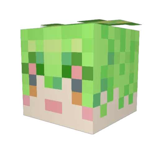 yuitoro Minecraft avatar head, 3D render