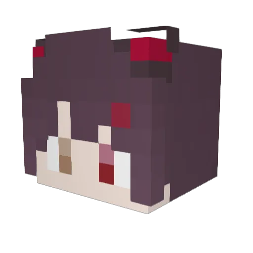 yuiunko Minecraft avatar head, 3D render
