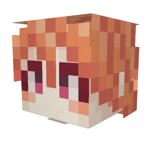 yujene Minecraft avatar head, 3D render