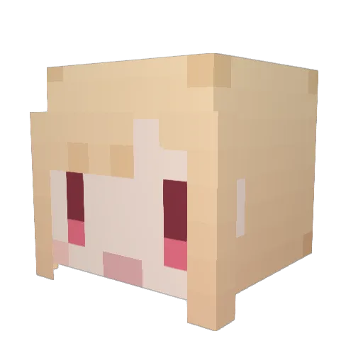 yukassyu Minecraft avatar head, 3D render