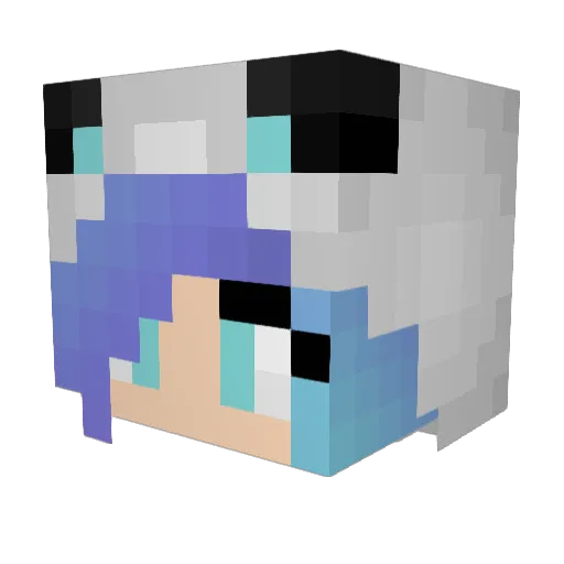 yukiangela Minecraft avatar head, 3D render