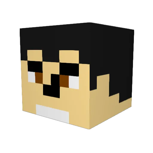 yukichuki Minecraft avatar head, 3D render