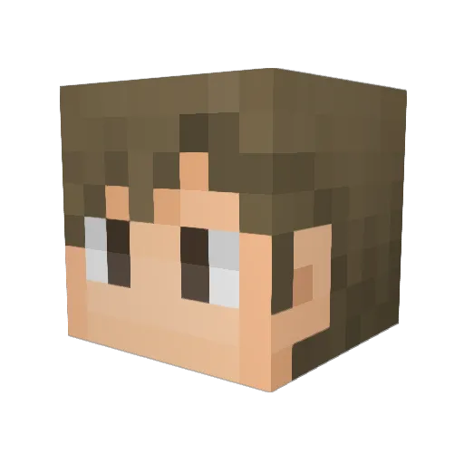 yukifuru Minecraft avatar head, 3D render