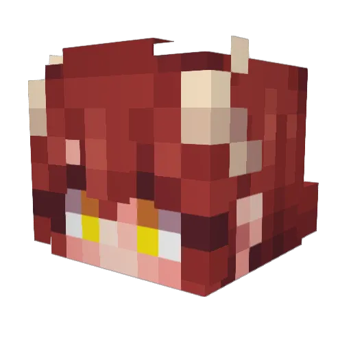 yukihim Minecraft avatar head, 3D render