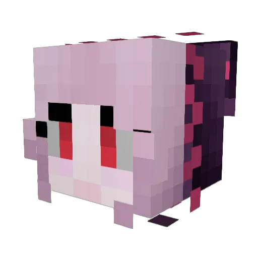 yukijika Minecraft avatar head, 3D render