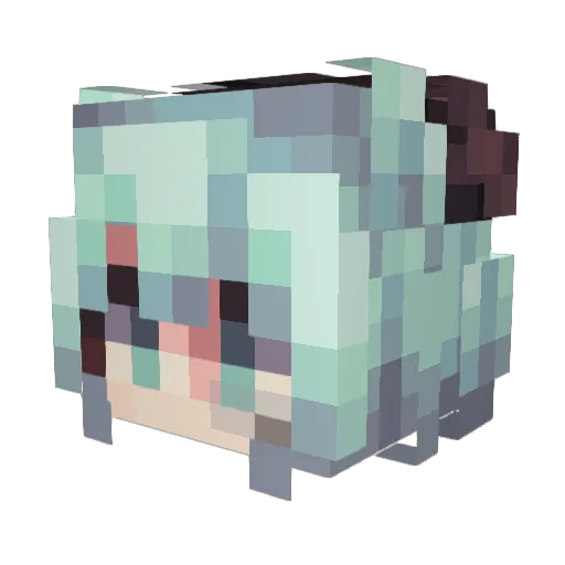 yukikaze1066 Minecraft avatar head, 3D render