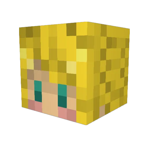 yukimaro Minecraft avatar head, 3D render