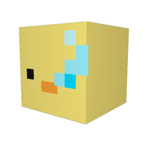 yukimiiya Minecraft avatar head, 3D render