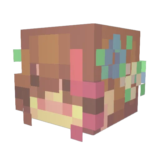 yukinyari Minecraft avatar head, 3D render