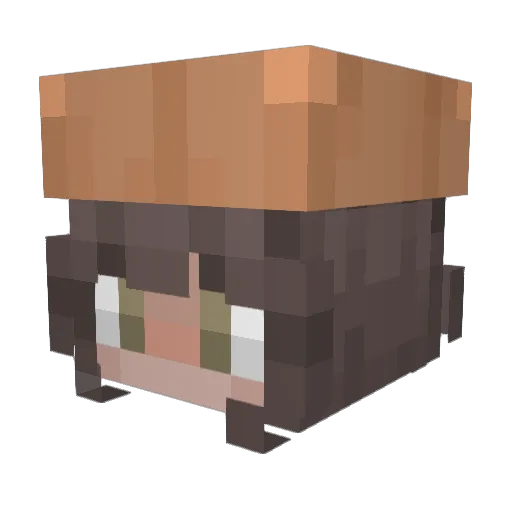 yukiponn Minecraft avatar head, 3D render