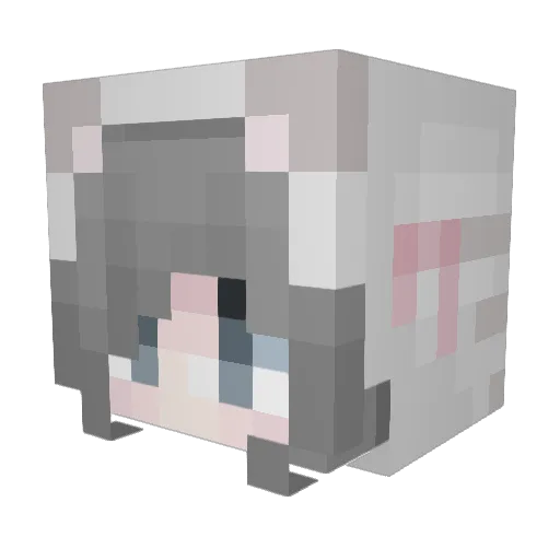 yukitong Minecraft avatar head, 3D render
