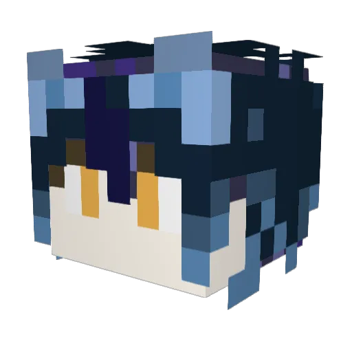 yukiyamine Minecraft avatar head, 3D render