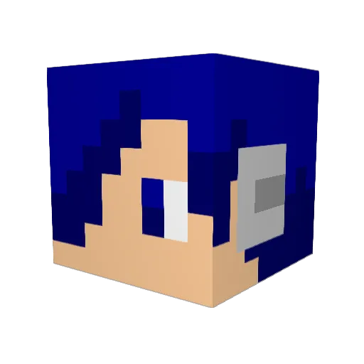 yukizasa Minecraft avatar head, 3D render