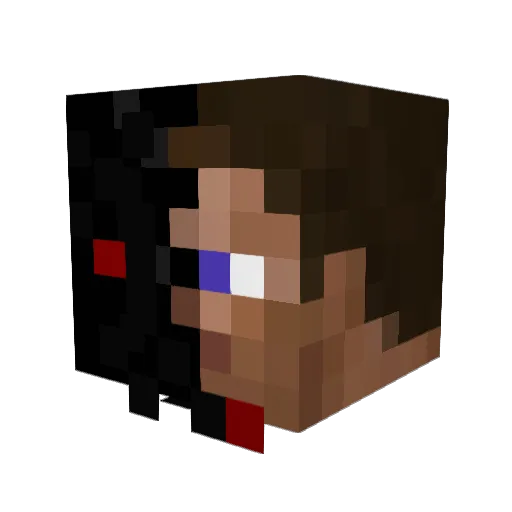 yukkuma Minecraft avatar head, 3D render