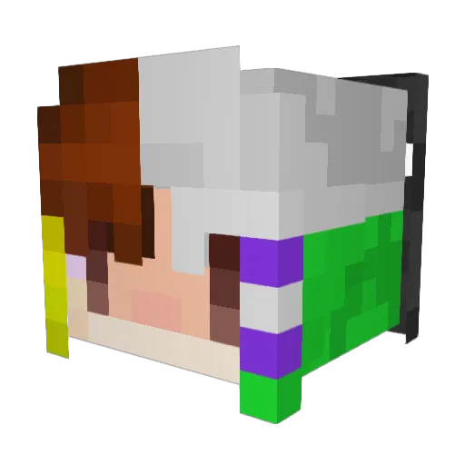 yukkuri__A Minecraft avatar head, 3D render
