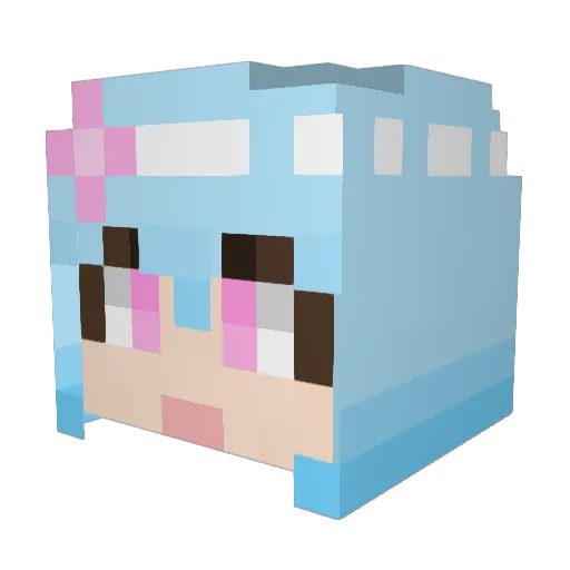 yulki Minecraft avatar head, 3D render